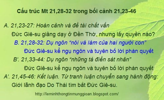 phuong phap doc kinh thanh boi canh va cau truc mt 21 28 32 - Phương pháp đọc Kinh Thánh: Bối cảnh và cấu trúc Mt 21,28-32